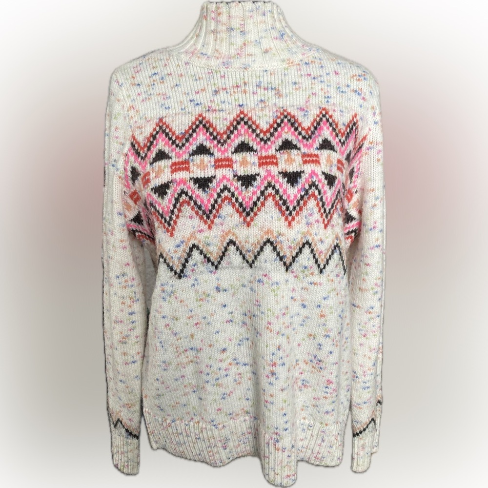 Ann Taylor LOFT Flecked Fair Isle Mock Neck Sweater - Size Small - NWOT